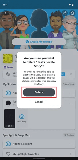 delete private story