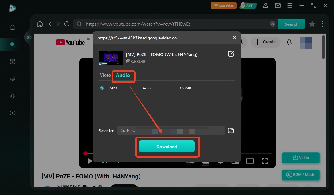 download youtube video audio within topclipper