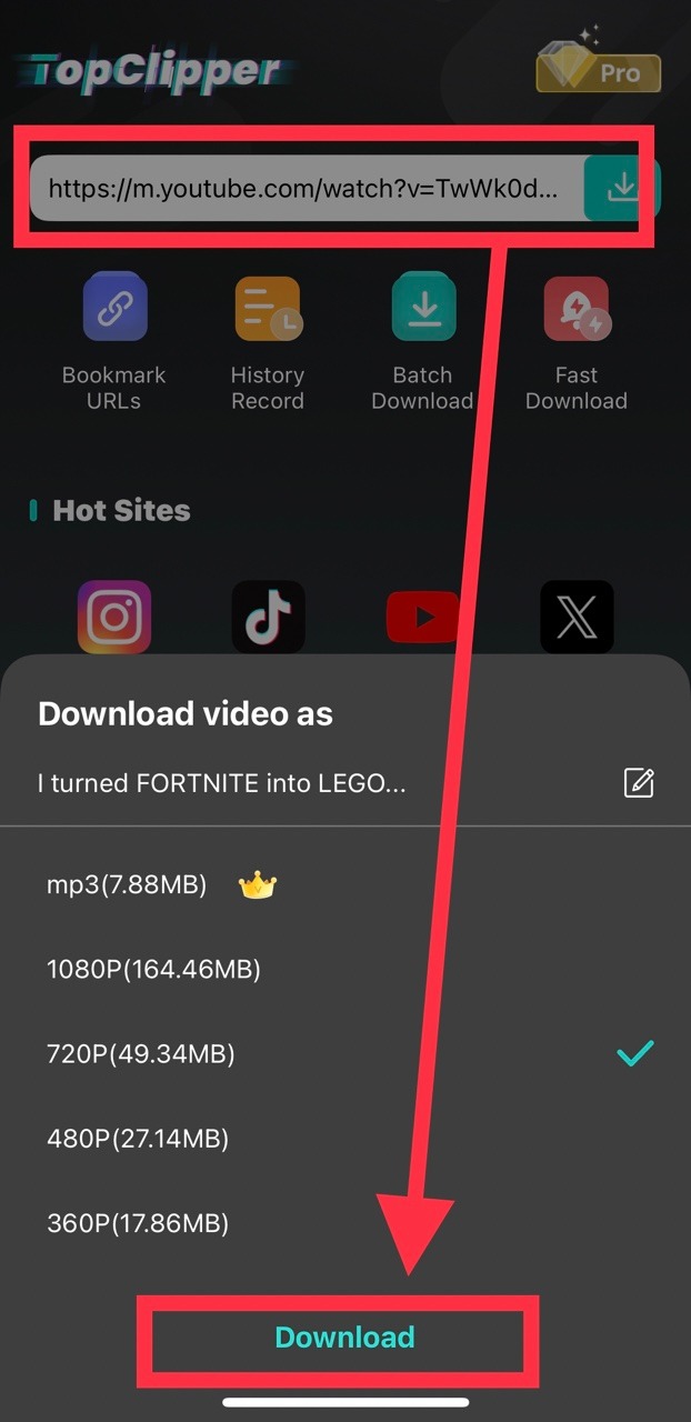 imyfone topclipper youtube downloader using url