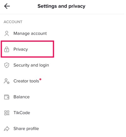 setting account privacy