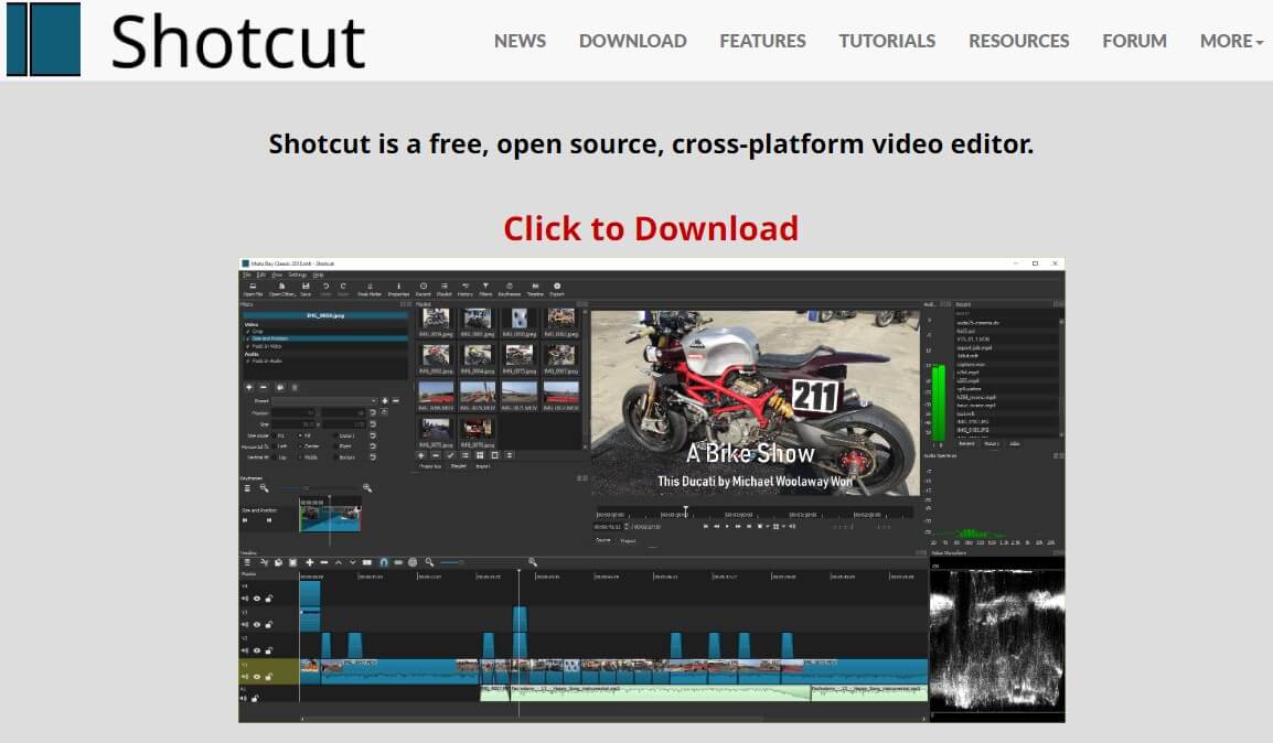 shotcut facebook video creator