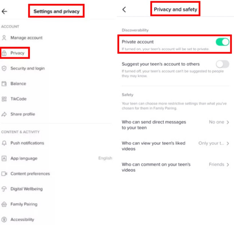 tiktok account privacy