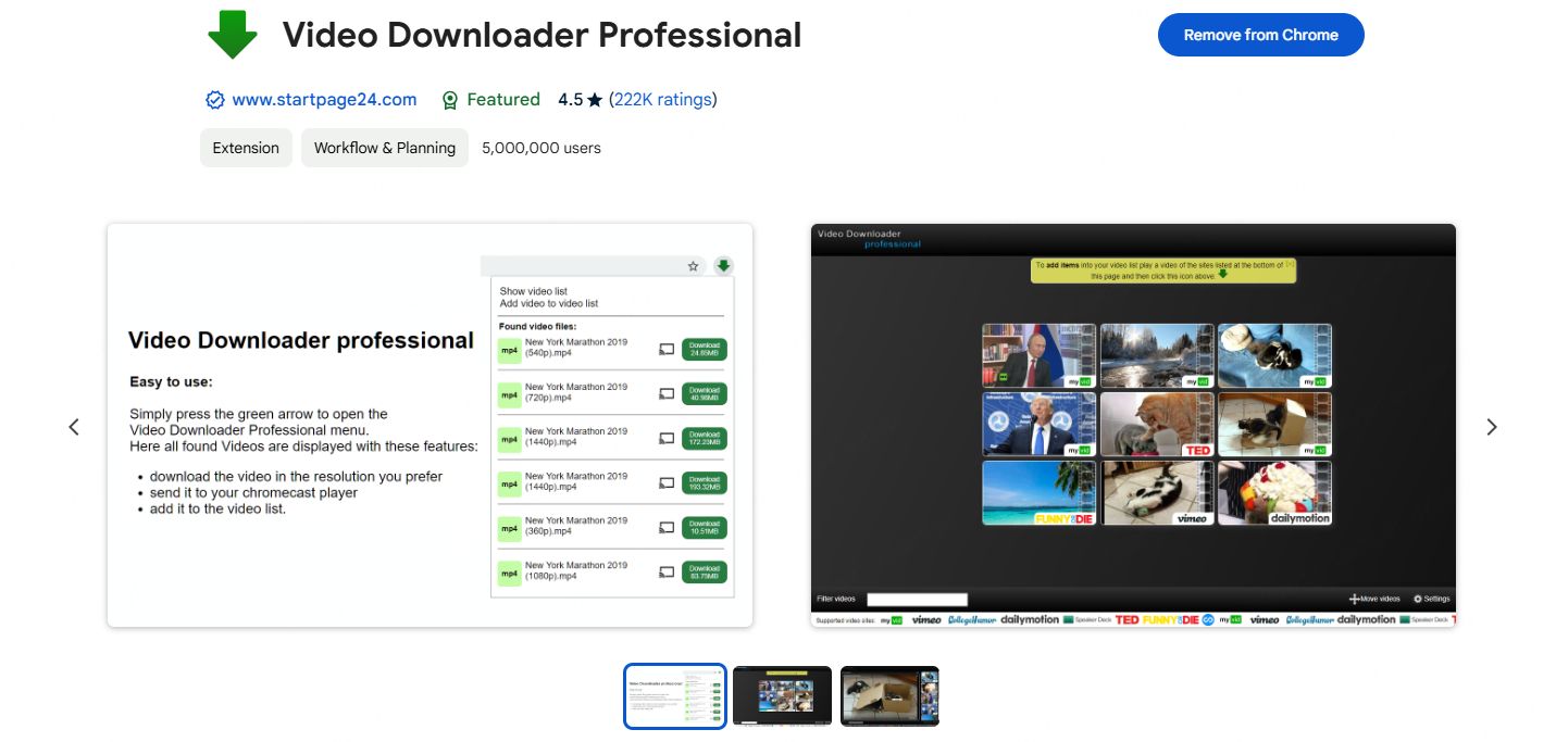 video downloader professional youtube extension