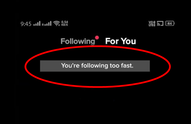what does following too fast mean