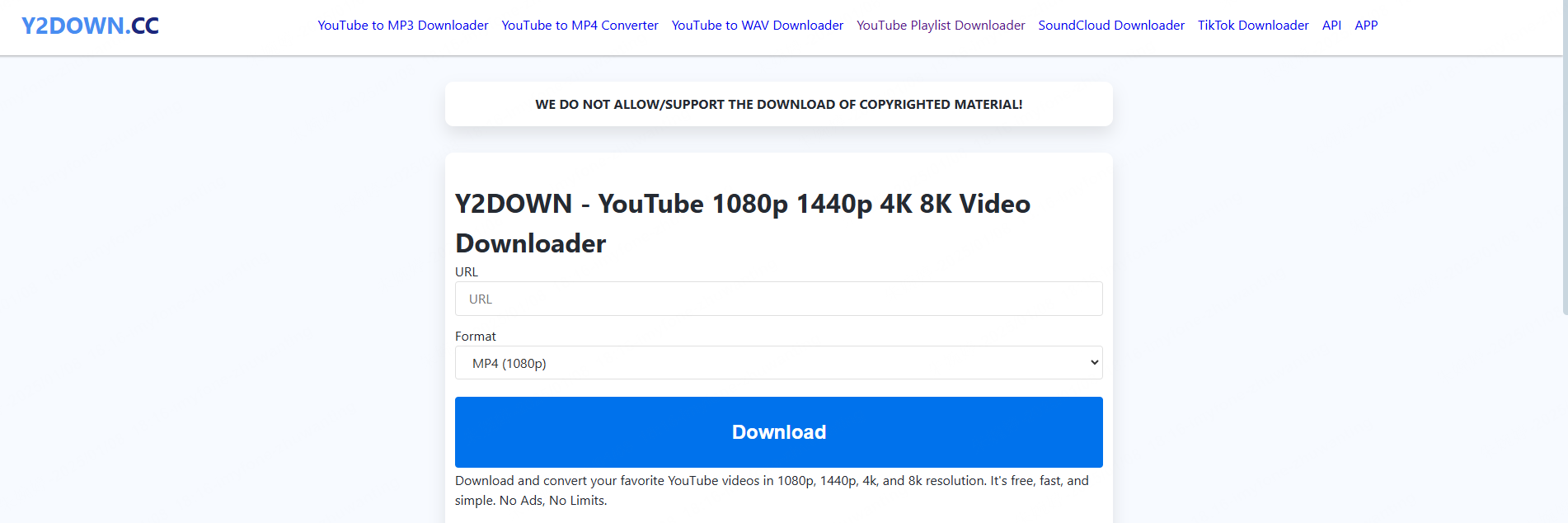 y2down.cc youtube playlist downloader