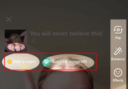 add topic to tiktok
