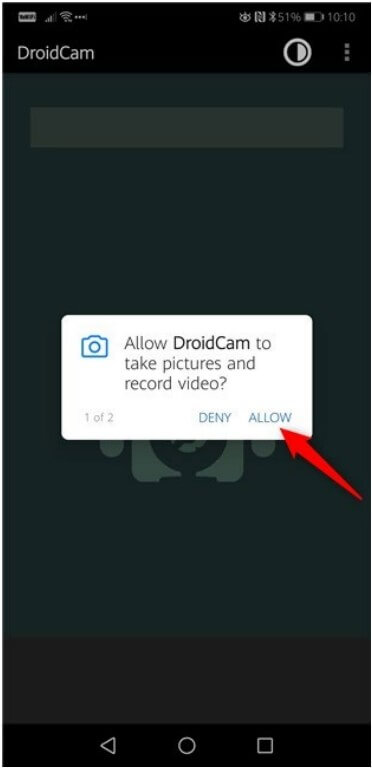 allow droidcam to take pictures and record video