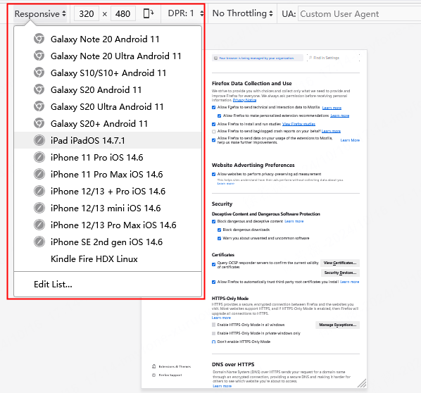 choose firefox responsive