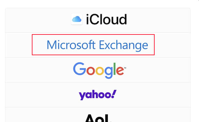 choose microsoft exchange