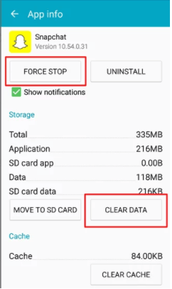 clear cache to resolve bluestacks snapchat