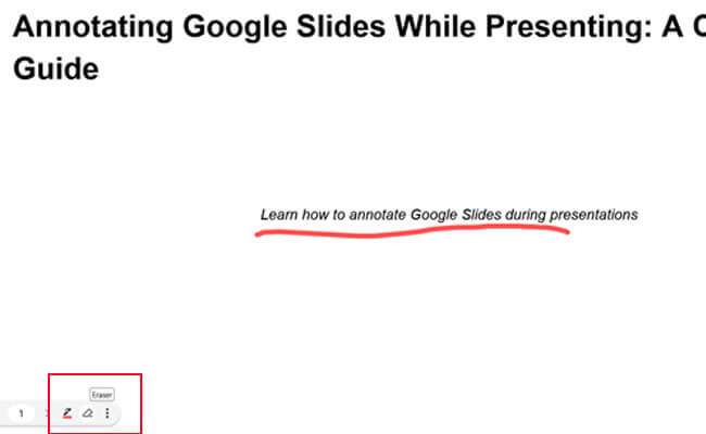 clear google sldies annotation