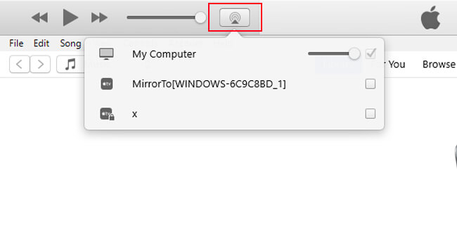 click itunes airplay