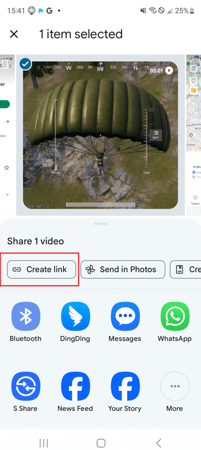 create video link on google photos