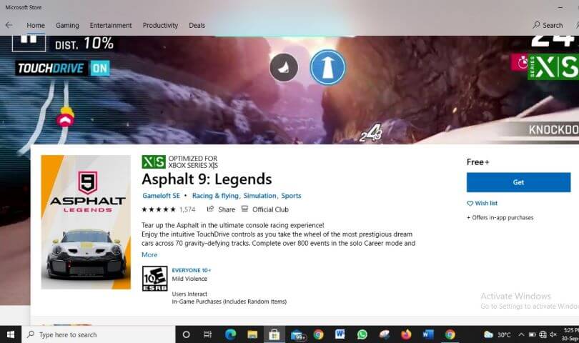 Asphalt 9 became available on Windows