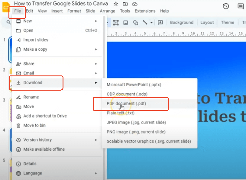 download google slides to pdf