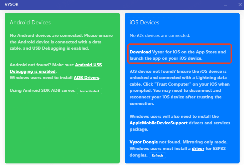 download vysor for ios