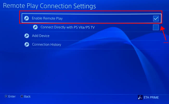 enable remote play ps4