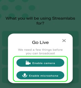 give permission to streamlabs mic camera