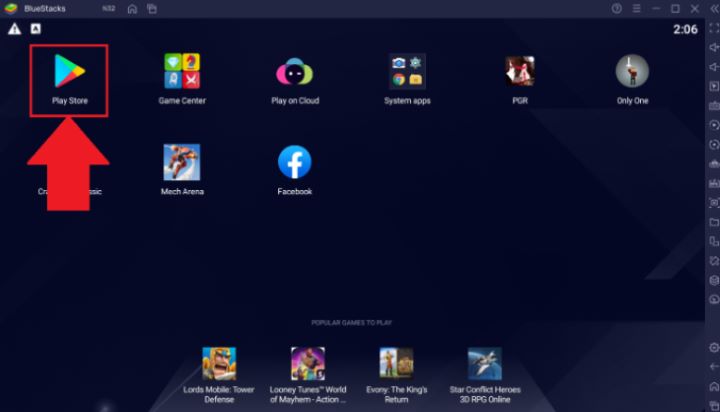 go to play store on bluestacks