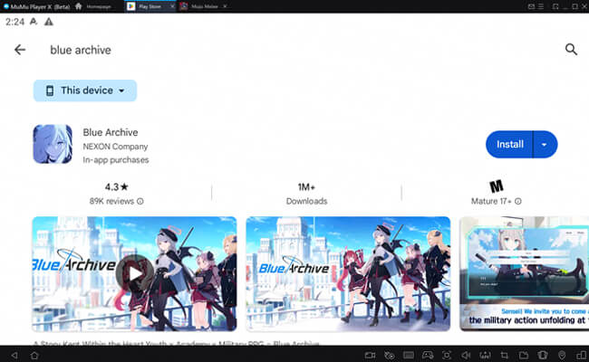 install blue archive in memu