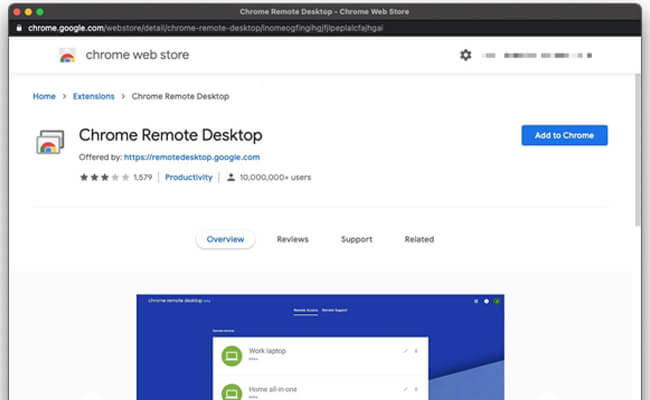 install chrome remote desktop extension