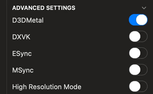 install the d3dmetal and msync