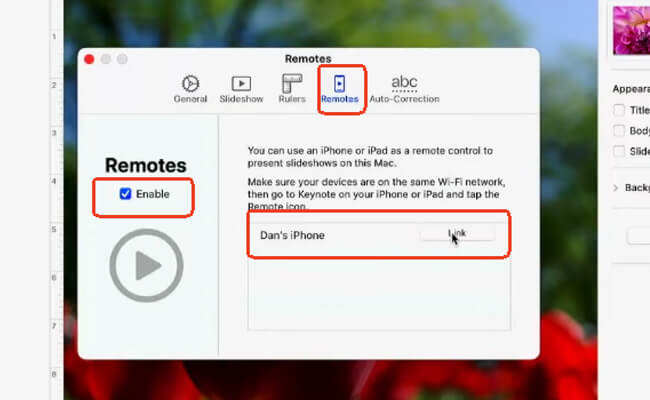 keynote remote link your phone