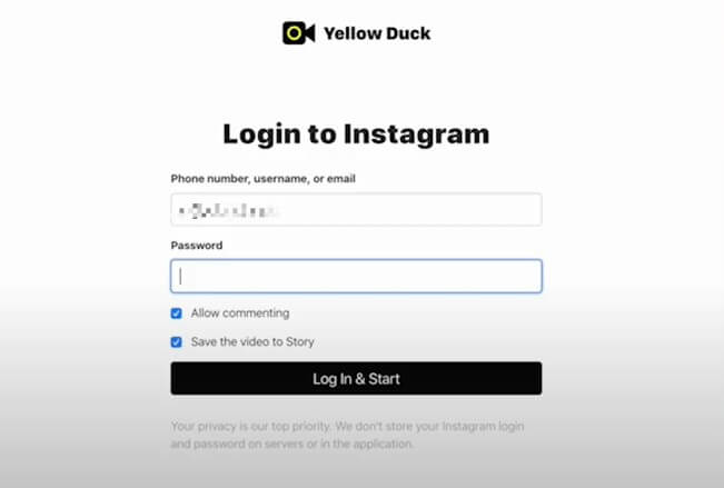 log in yellow duck