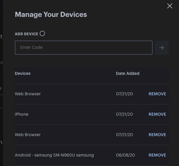 hulu manage devices