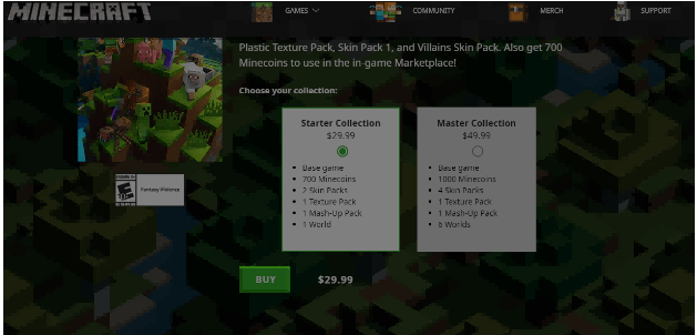 Σελίδα συγκεκριμένης σελίδας Minecraft