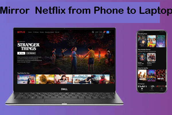 proiecție netflix de pe telefon pe laptop