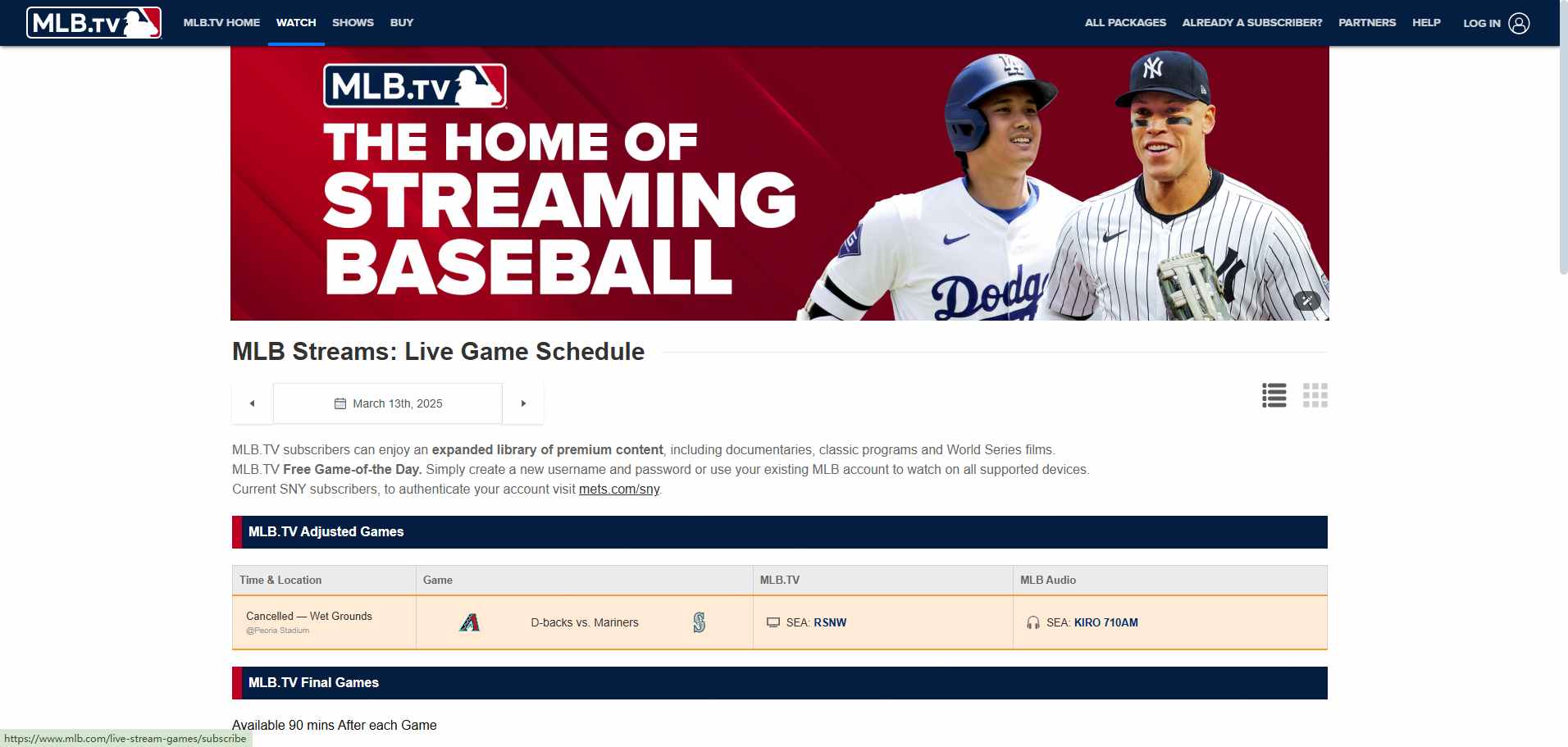 mlb.tv sportsurge similar site