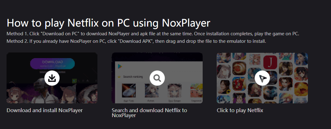 noxplayer to get netflix pc