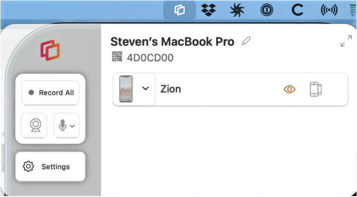 open reflector app on your mac