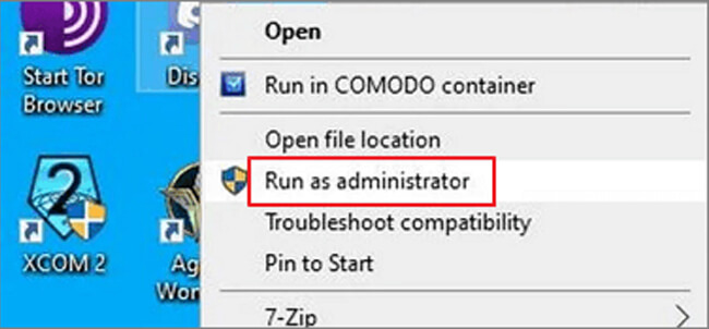 run as administrator