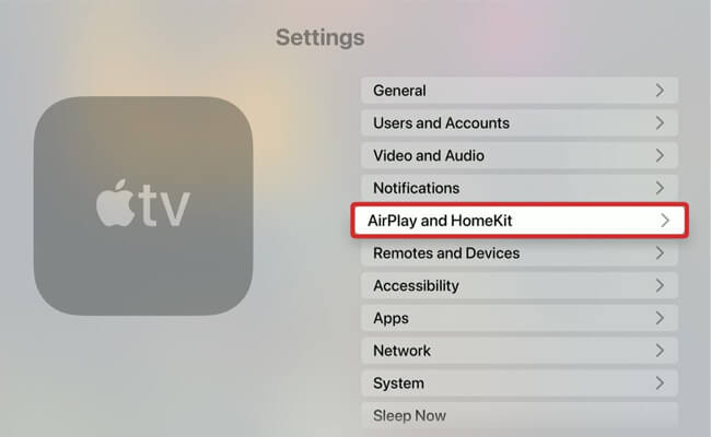 select airplay homekit