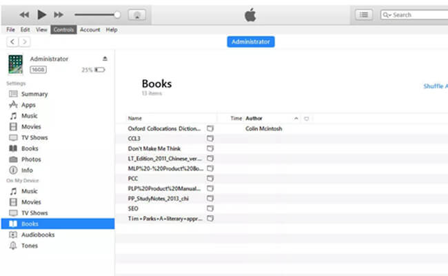 select ibooks on itunes