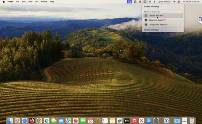 select ipad on mac