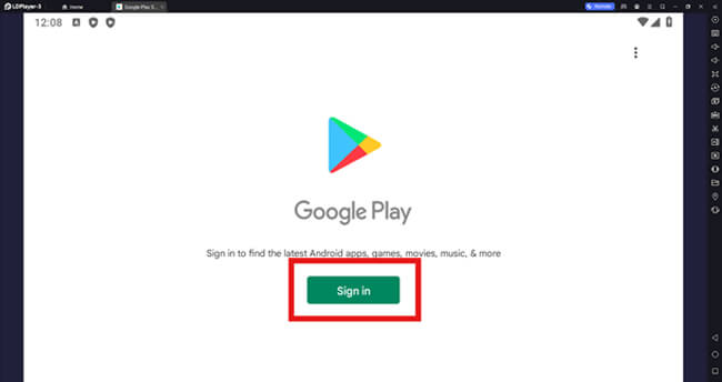 sign in ldplayer with google play