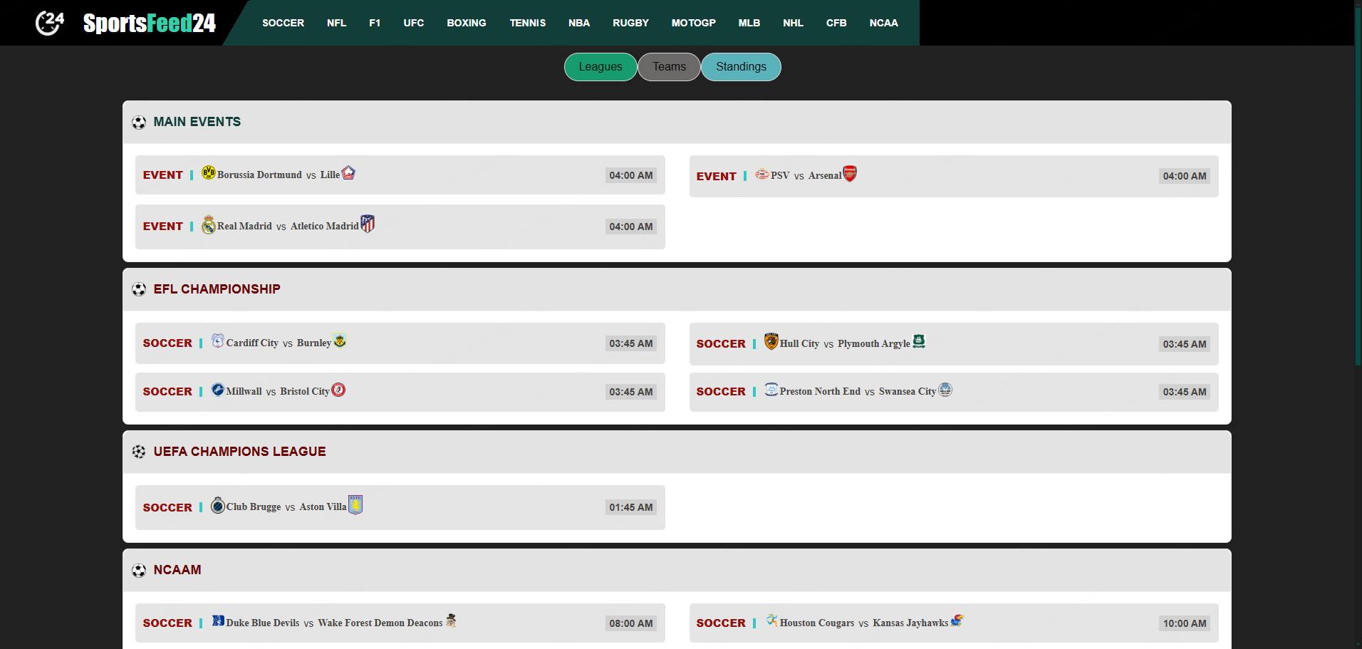 portsfeed24 best and safest websites to watch live football