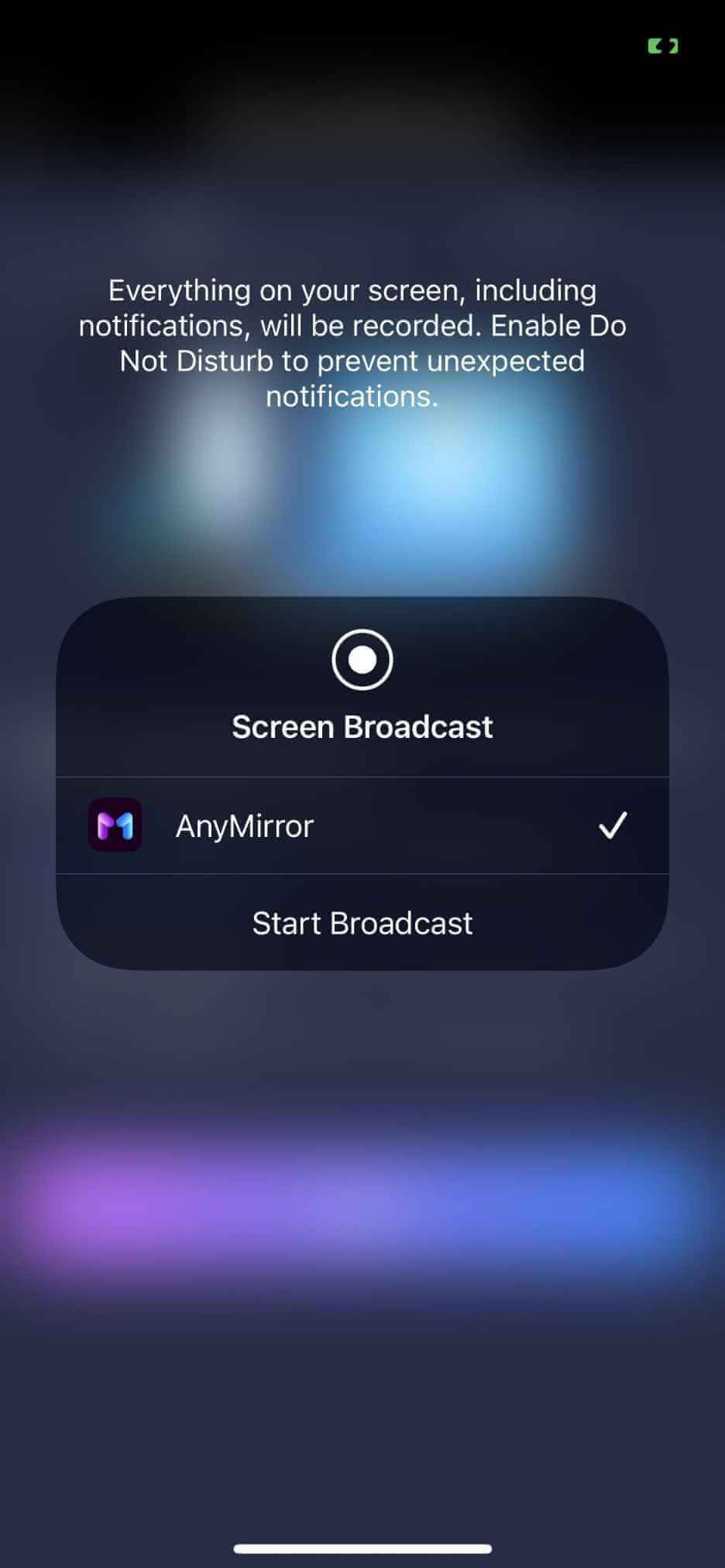 start broadcast anymirror