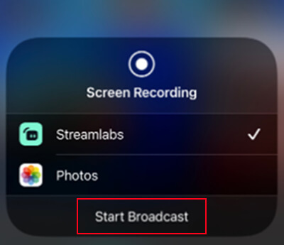 start broadcast using streamlabs