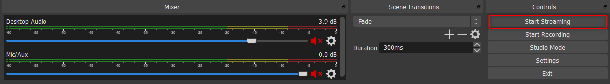 start live stream obs