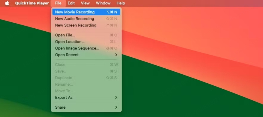 step to screen share iphone to mac with quicktime player 1