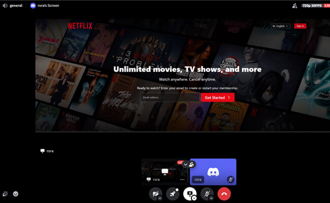 stream netflix on discord