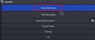 stop and start obs streaming