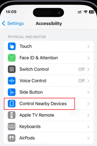 tap control nearby devices