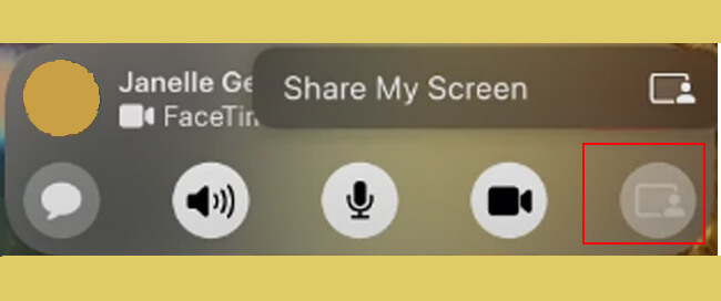 tap FaceTime share screen