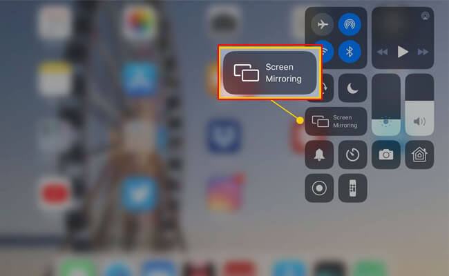 tap screen mirroring to airplay