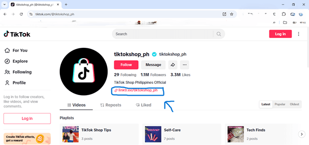 tiktok shop link